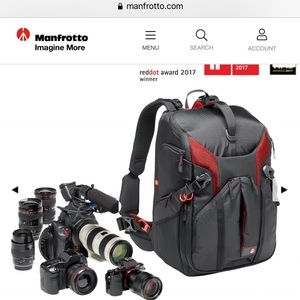Manfrotto Pro Light Camera Backpack. (Camera and equipment NOT included).